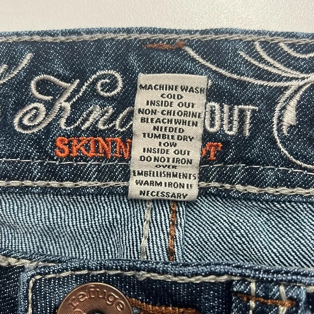 Knock out skinny boot jeans refuge denim jeans size 2s dark wash jeans - Picture 4 of 9